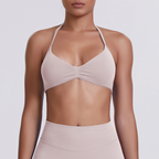 TCOMWX001 Seamless Halter Ruched Women's Sports Bra