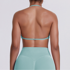 TCOMWX001 Seamless Halter Ruched Women's Sports Bra