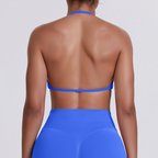 TCOMWX001 Seamless Halter Ruched Women's Sports Bra