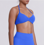 TCOMWX001 Seamless Halter Ruched Women's Sports Bra