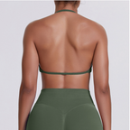 TCOMWX001 Seamless Halter Ruched Women's Sports Bra