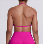TCOMWX001 Seamless Halter Ruched Women's Sports Bra