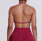 TCOMWX001 Seamless Halter Ruched Women's Sports Bra