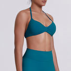 TCOMWX001 Seamless Halter Ruched Women's Sports Bra