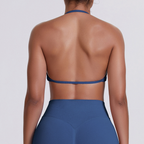 TCOMWX001 Seamless Halter Ruched Women's Sports Bra