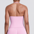 TCOMBX006 Halter V-neck Ruched Women's Yoga Tank Top