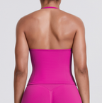 TCOMBX006 Halter V-neck Ruched Women's Yoga Tank Top