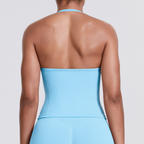 TCOMBX006 Halter V-neck Ruched Women's Yoga Tank Top