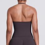 TCOMBX006 Halter V-neck Ruched Women's Yoga Tank Top