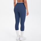 Mallas de yoga capri de cintura alta con bloques de color TCOMJFK001