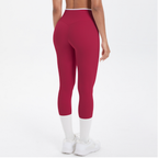 Mallas de yoga capri de cintura alta con bloques de color TCOMJFK001