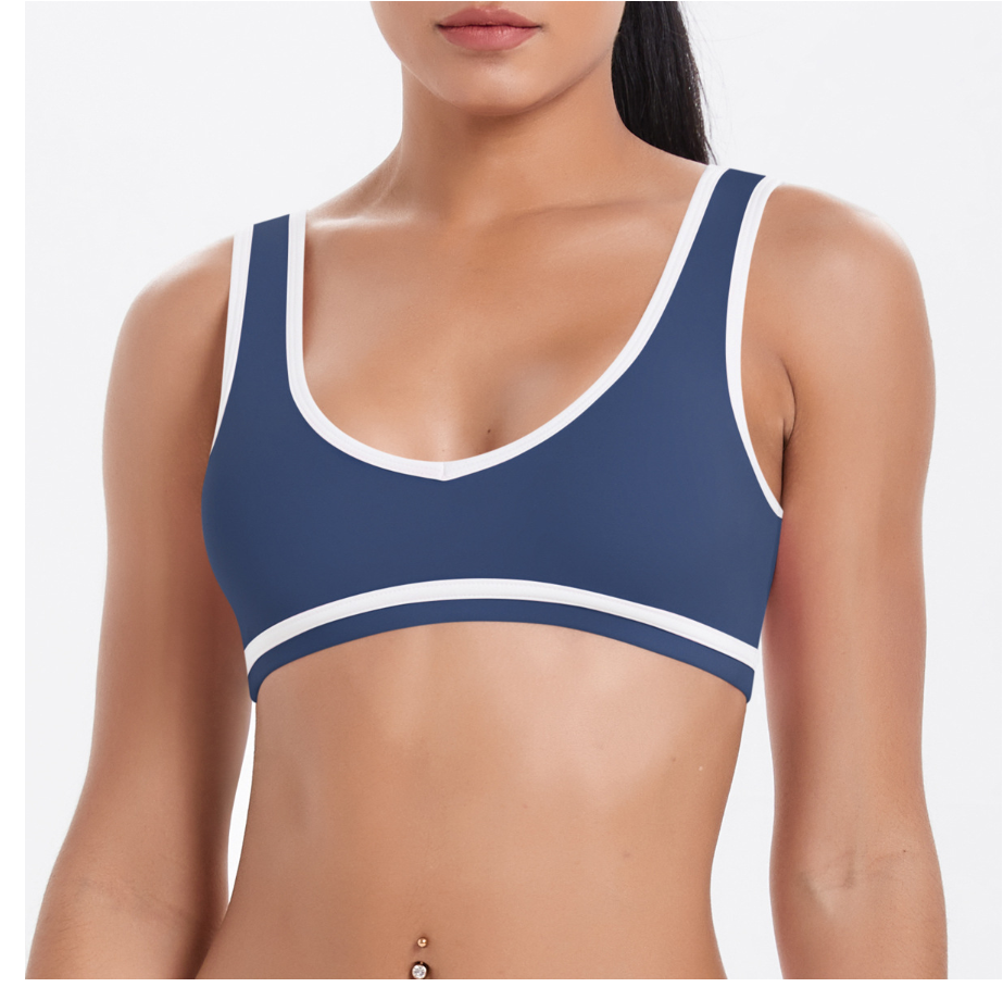 TCOMWX002 Color Block Double Brushed Women Sports Bra