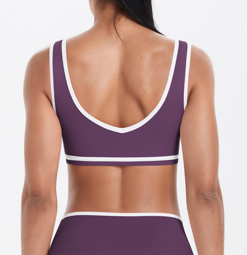 TCOMWX002 Color Block Double Brushed Women Sports Bra