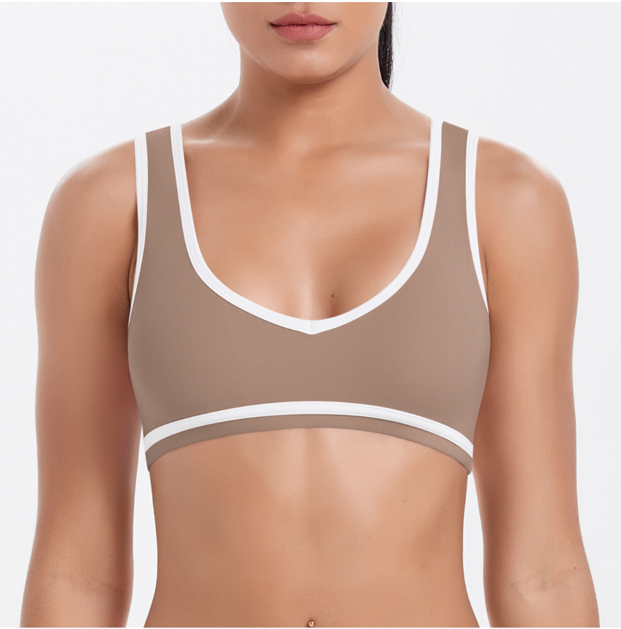 TCOMWX002 Color Block Double Brushed Women Sports Bra