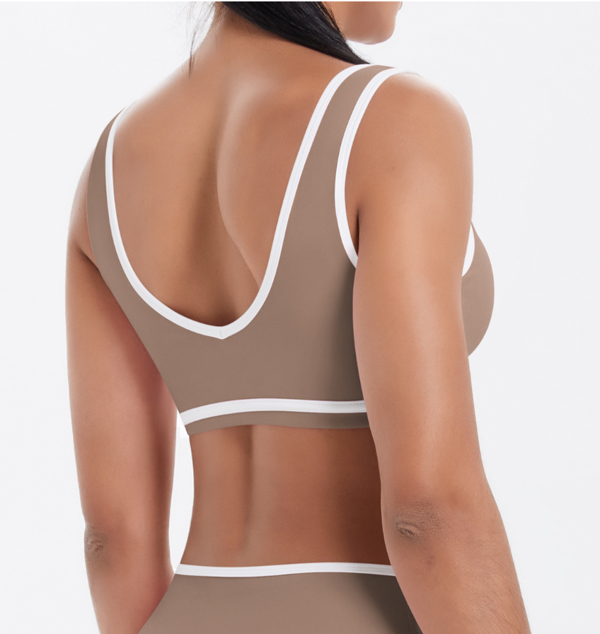 TCOMWX002 Color Block Double Brushed Women Sports Bra