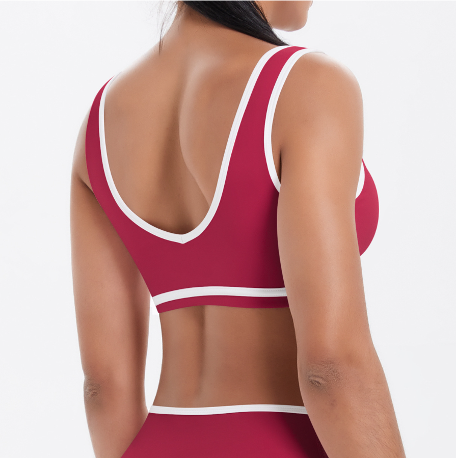 TCOMWX002 Color Block Double Brushed Women Sports Bra
