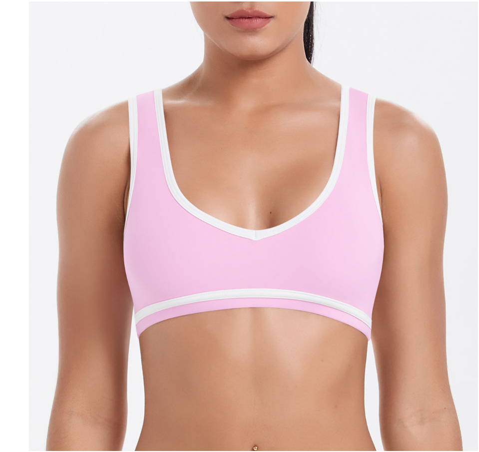 TCOMWX002 Color Block Double Brushed Women Sports Bra