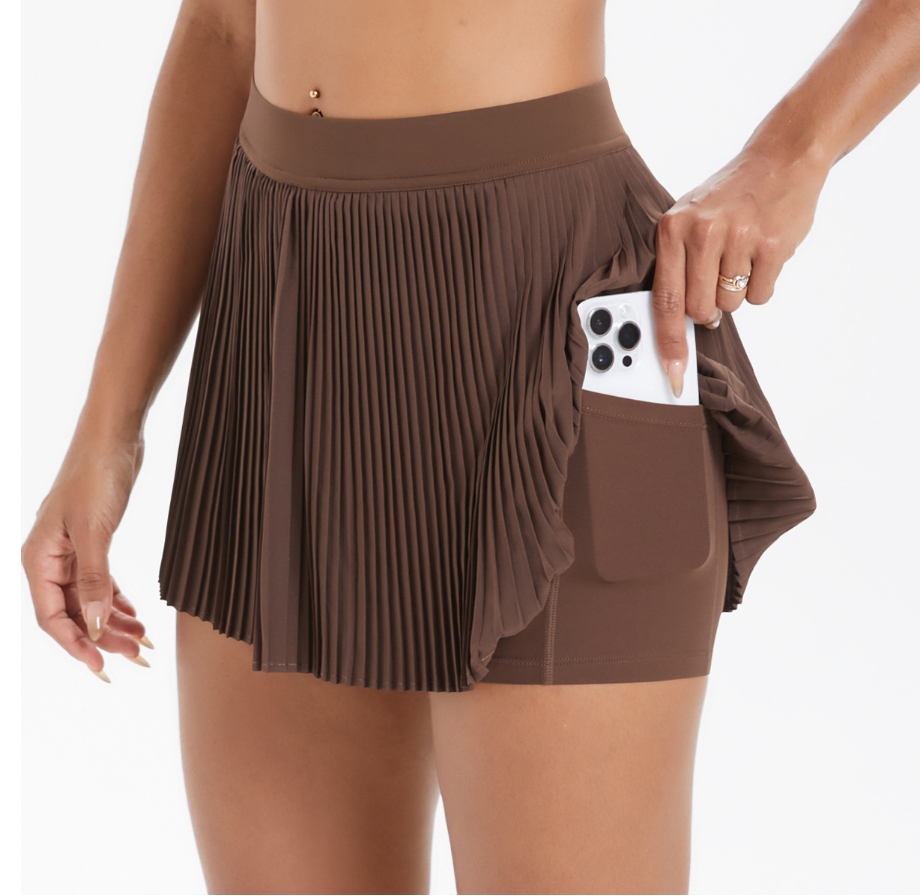 TCOMDQ001 Pleated Tennis Skirt with Built-in Shorts