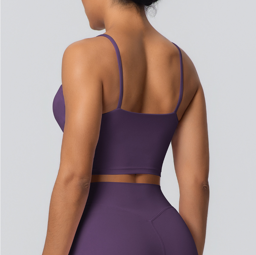 TCOMBX009 Thin Strap Square Neck Sports Yoga Cami Tank Top