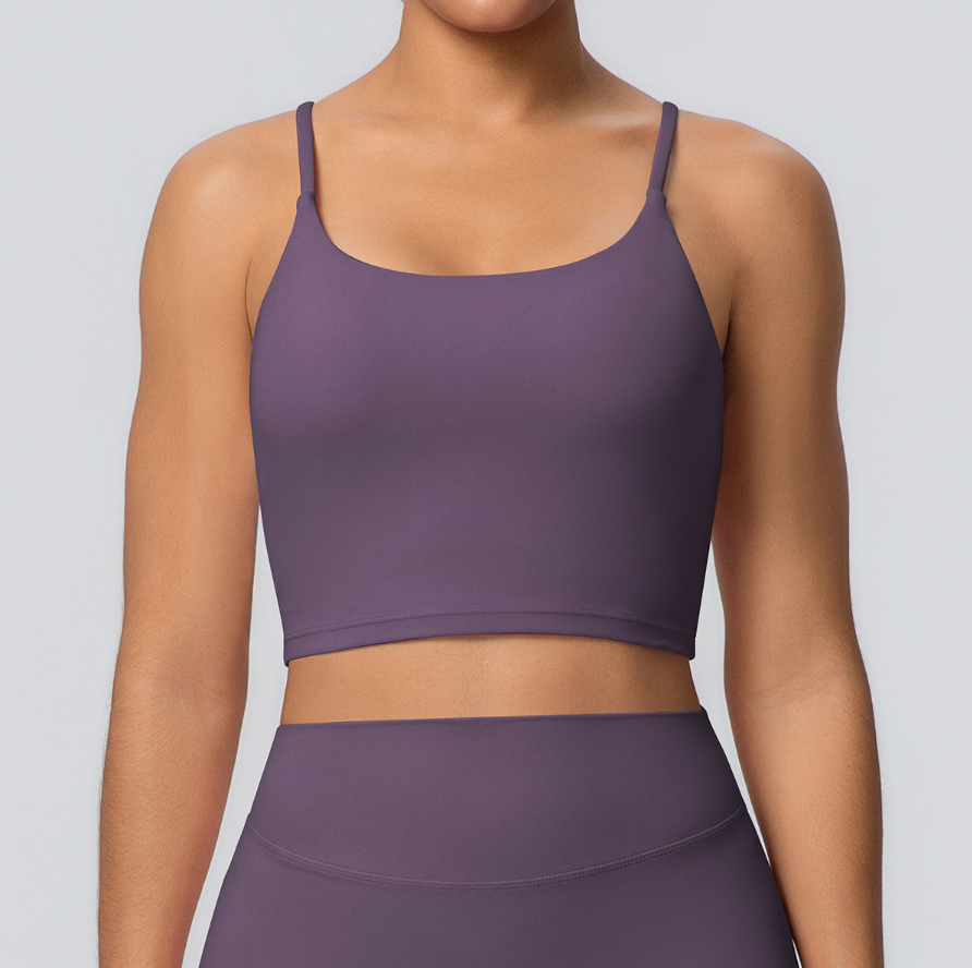 TCOMBX009 Thin Strap Square Neck Sports Yoga Cami Tank Top
