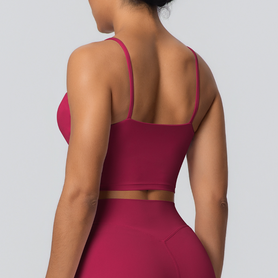 TCOMBX009 Thin Strap Square Neck Sports Yoga Cami Tank Top
