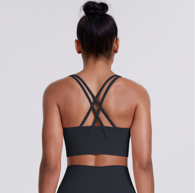 TCOMBX010 U‑Neck Criss‑Cross Strappy Back Sports Yoga Bra Tank Top