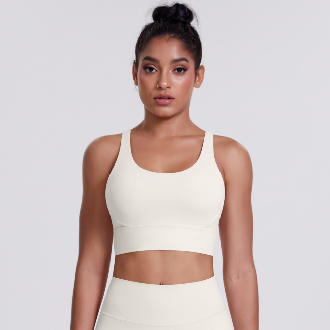 TCOMBX010 U‑Neck Criss‑Cross Strappy Back Sports Yoga Bra Tank Top