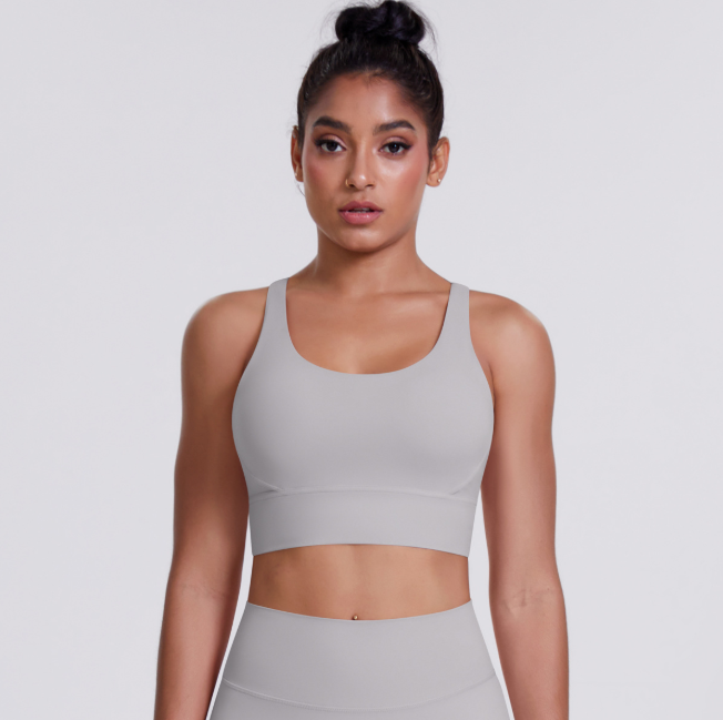 TCOMBX010 U‑Neck Criss‑Cross Strappy Back Sports Yoga Bra Tank Top