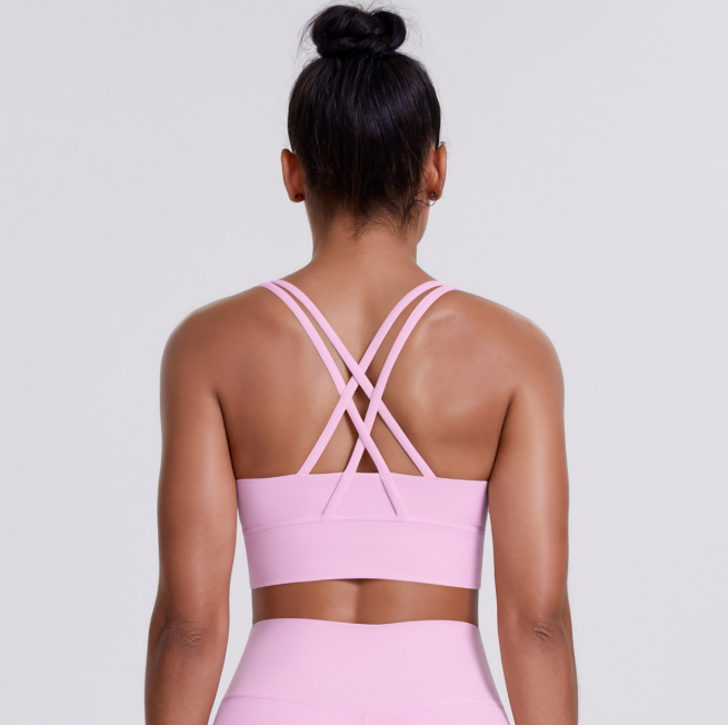 TCOMBX010 U‑Neck Criss‑Cross Strappy Back Sports Yoga Bra Tank Top
