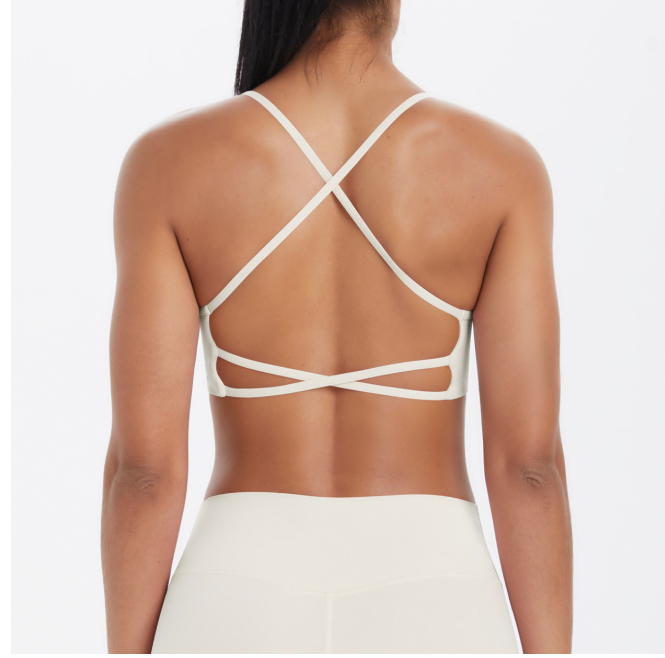 TCOMBX011 Thin Strap Criss‑Cross Back Yoga Sports Bra