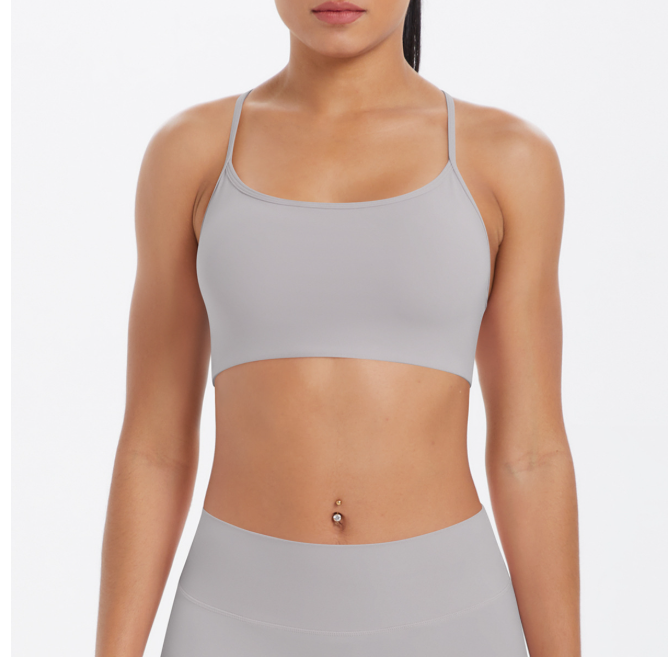 TCOMBX011 Thin Strap Criss‑Cross Back Yoga Sports Bra