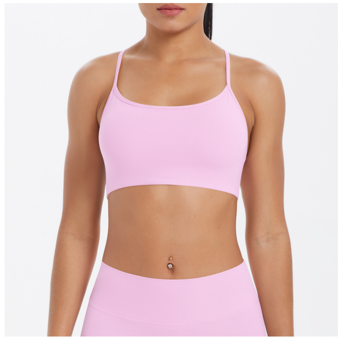 TCOMBX011 Thin Strap Criss‑Cross Back Yoga Sports Bra