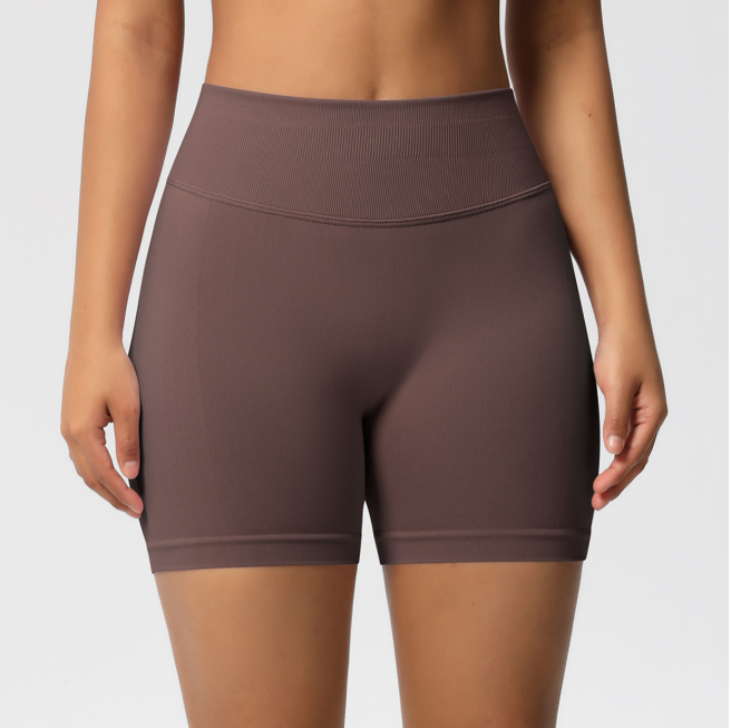 TCOMDK003 High‑Waist Seamless Scrunch Butt Yoga Biker Shorts