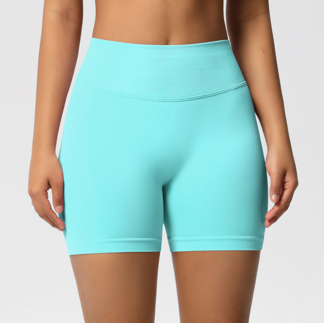 TCOMDK003 High‑Waist Seamless Scrunch Butt Yoga Biker Shorts