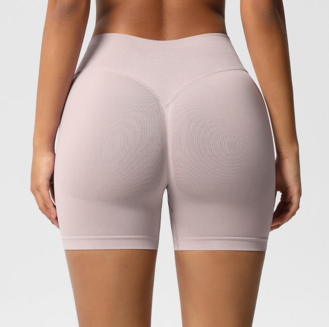 TCOMDK003 High‑Waist Seamless Scrunch Butt Yoga Biker Shorts