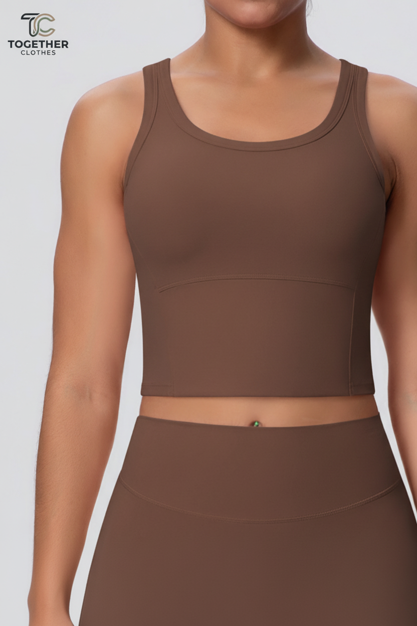 Brown Tank Top with Logo