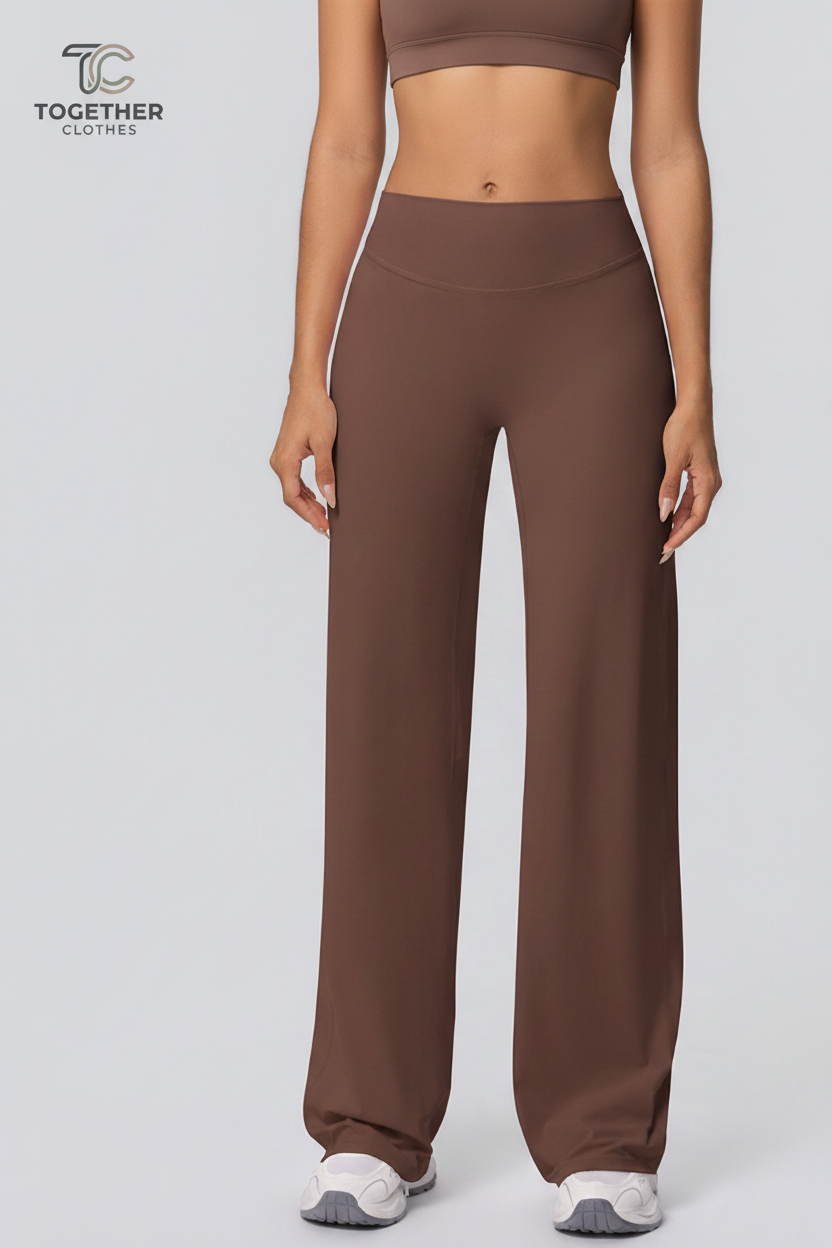 Brown Yoga Pants with Logo