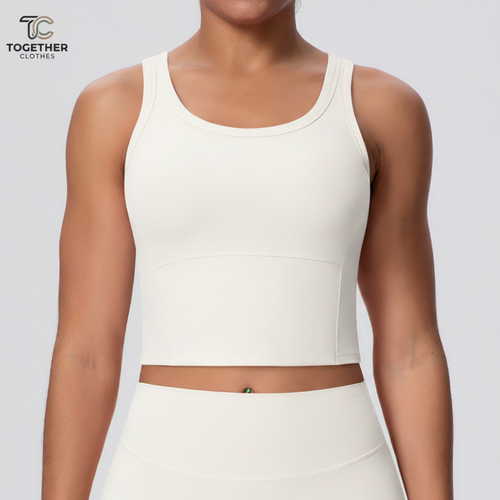 Cream Tank Top with Logo