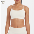 Off-white Spaghetti Strap Sports Bra with Logo