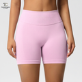 Pink Seamless Biker Shorts with Logo