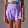 Purple Athletic Shorts with Logo