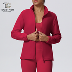 Red Fleece Jacket with Logo