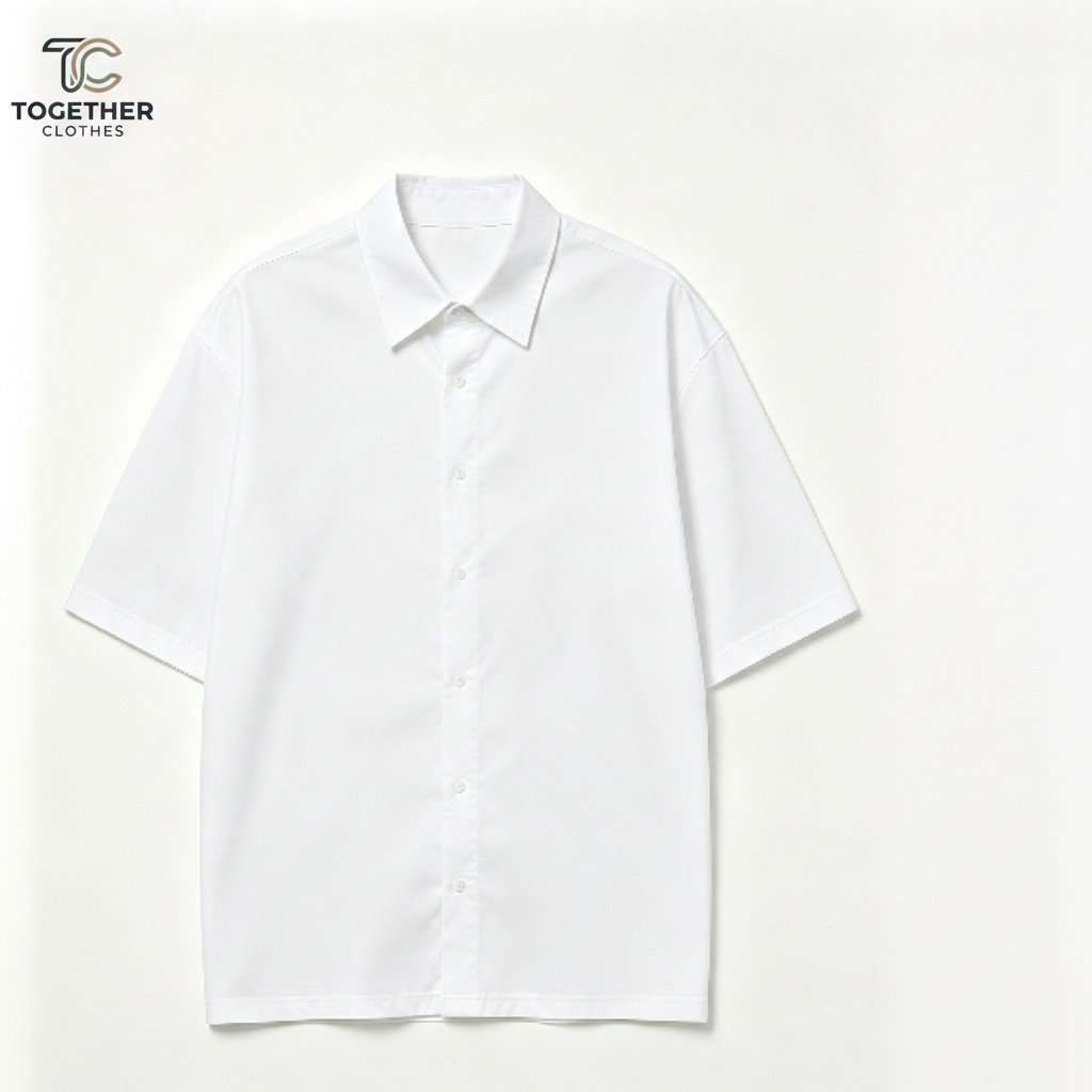 White Short Sleeve Shirt with Logo